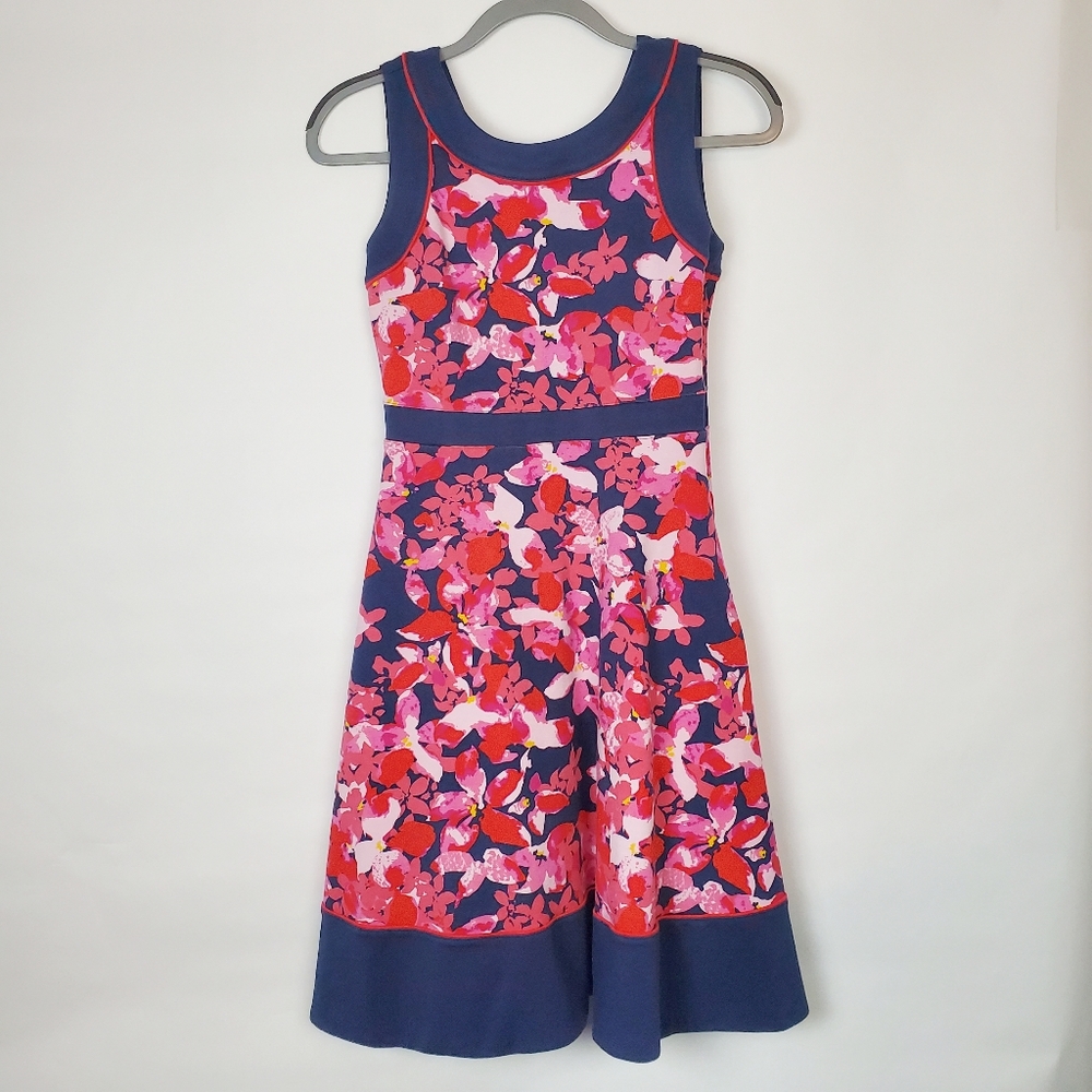 Lands End floral print sleeveless dress